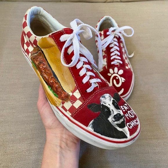 Vans, Shoes, Custom Louis Vuitton Burnt Checkered Vans